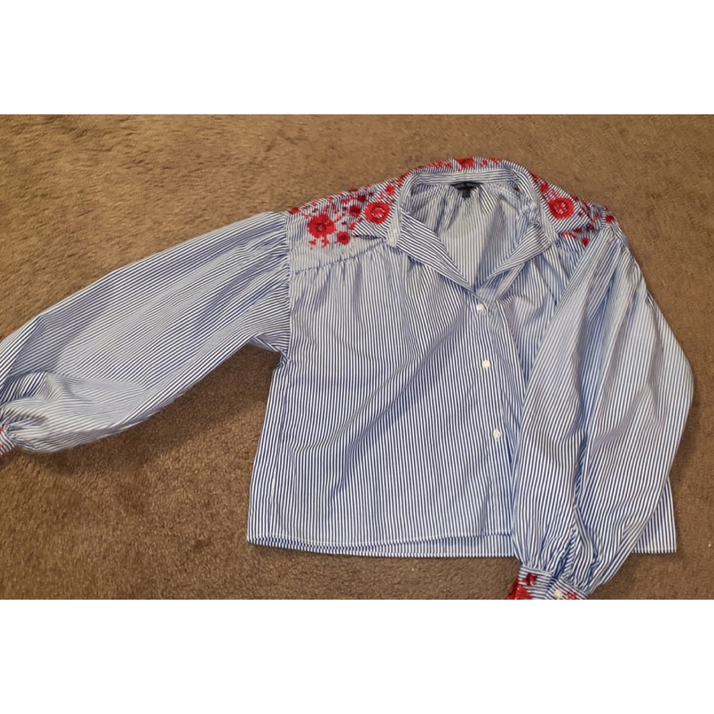 button up with balloon sleeves